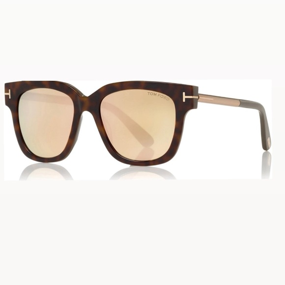 Tom Ford Tracy TF436 58G tortoise mirrored cat eye sunglasses